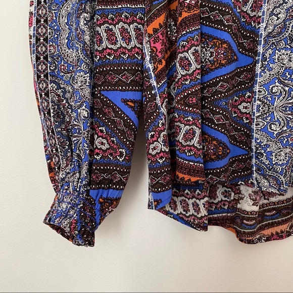 Eight Sixty Smocked Off the Shoulder Printed Top - Picture 2 of 5